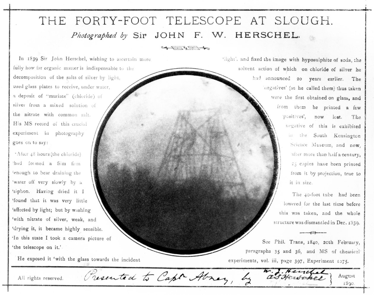 Tidig bild av William Herschels teleskop i Slough av Unbekannt Unbekannt