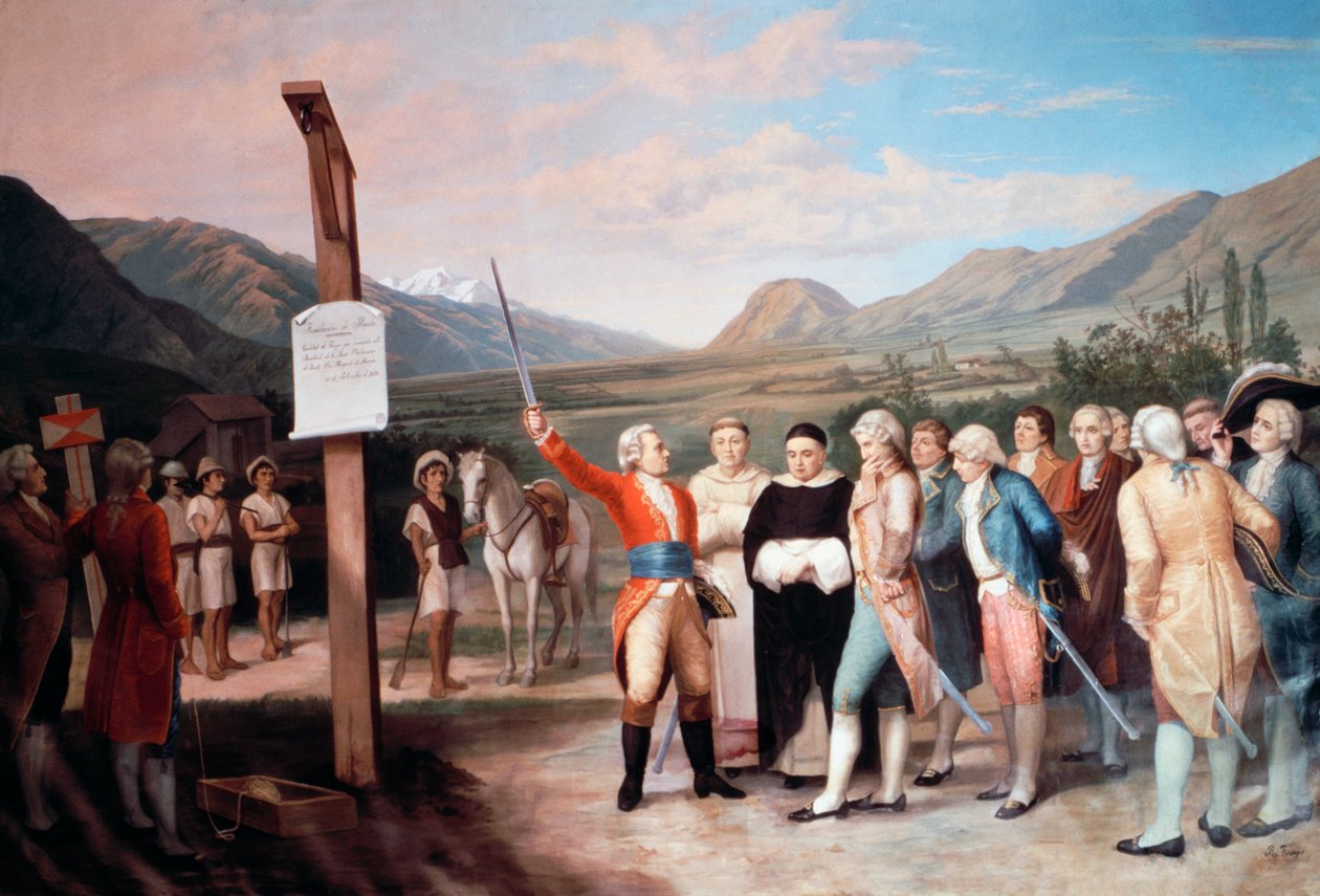 Grundandet av staden Ibarrada av Cristobal de Troya 1606, Ecuador av Unbekannt Unbekannt