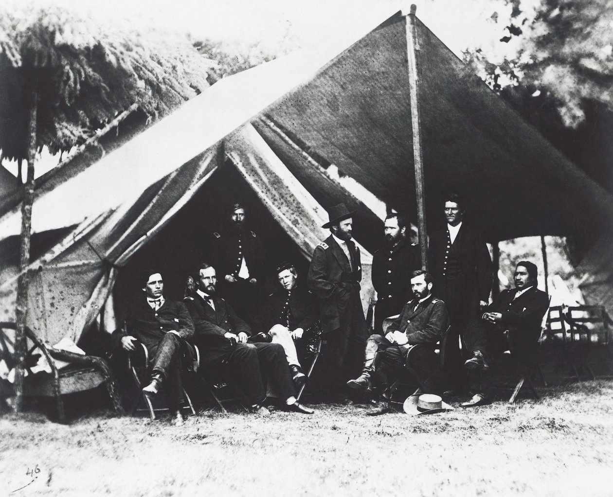 General Ulysses Grant och hans stab vid City Point, sommaren 1864, amerikanska inbördeskriget, USA av Unbekannt Unbekannt