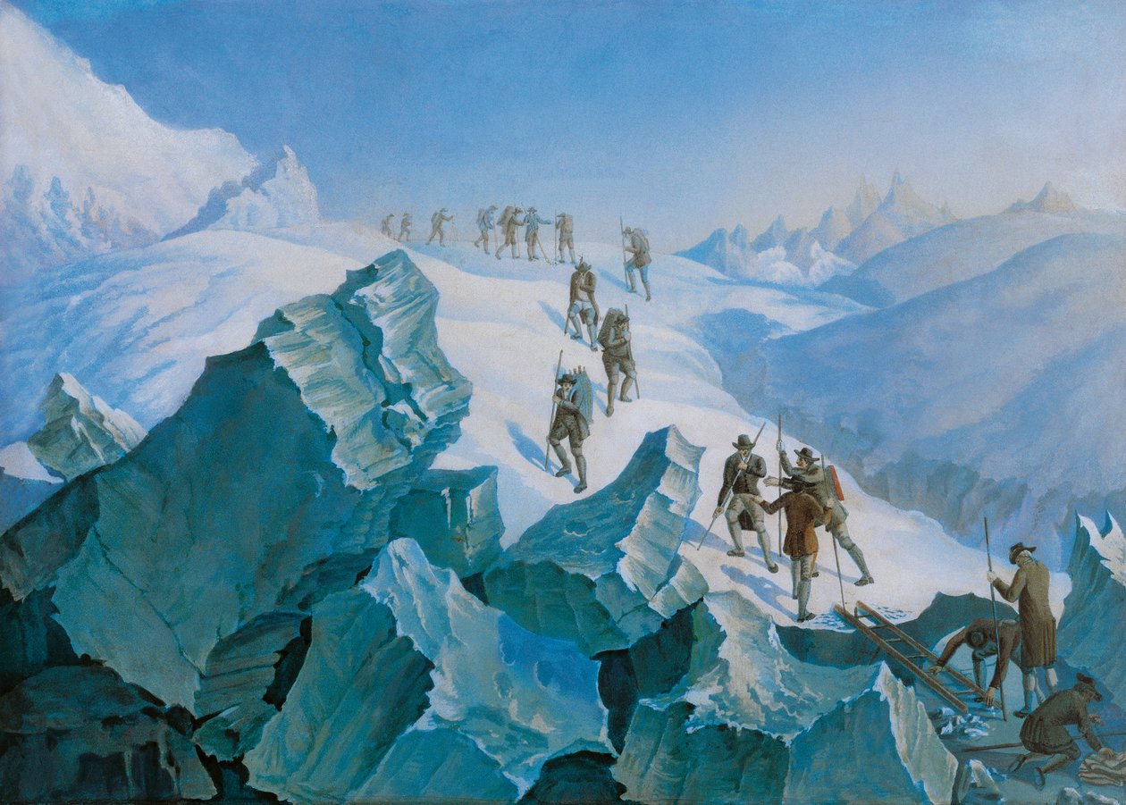 Horace-Benedict de Saussures expedition återvände från toppen av Mont Blanc, augusti 1785 av Unbekannt Unbekannt