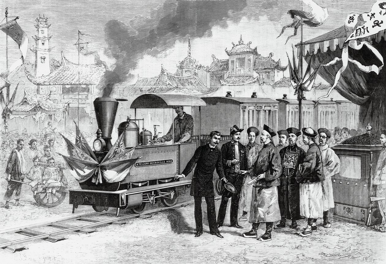 Invigning av den första franska järnvägen i Kina som förbinder Tianjin med Tangshan, 20 november av Unbekannt Unbekannt