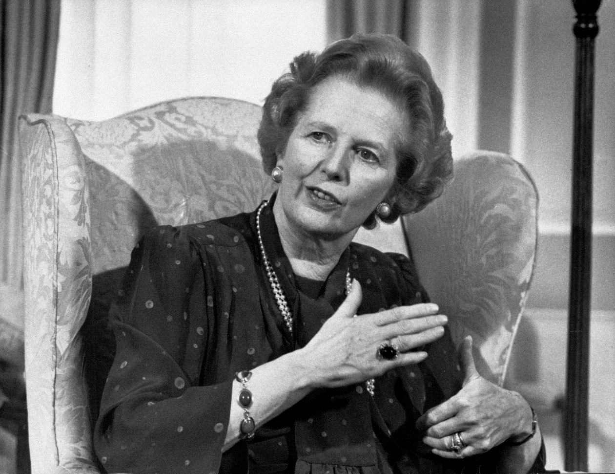 Margaret Thatcher, brittisk politiker, april 1987 av Unbekannt Unbekannt
