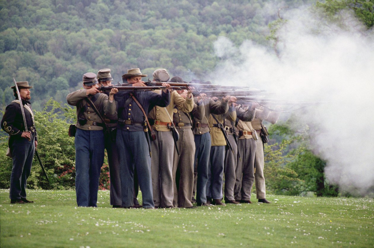 Modern återuppförande av slaget vid Gettysburg (foto) av Unbekannt Unbekannt