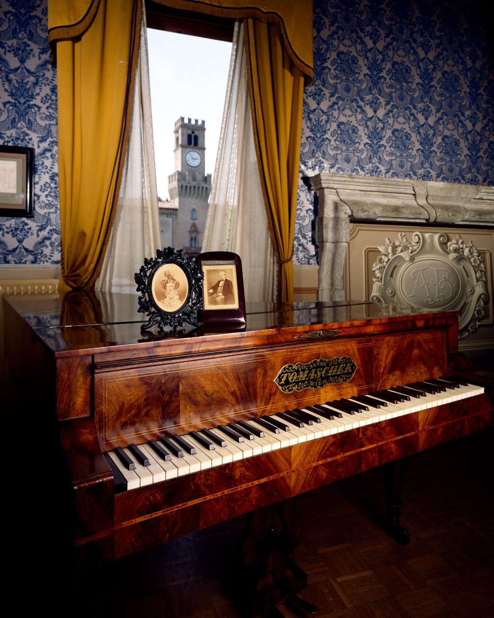 Piano i vardagsrummet i Palazzo Barezzi, Busseto, Emilia Romagna-regionen, Italien av Unbekannt Unbekannt