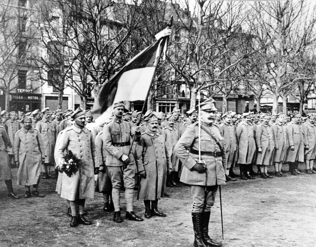 Polska soldater från "Blå armén" förbereder sig för en segermarsch i Paris av Unbekannt Unbekannt