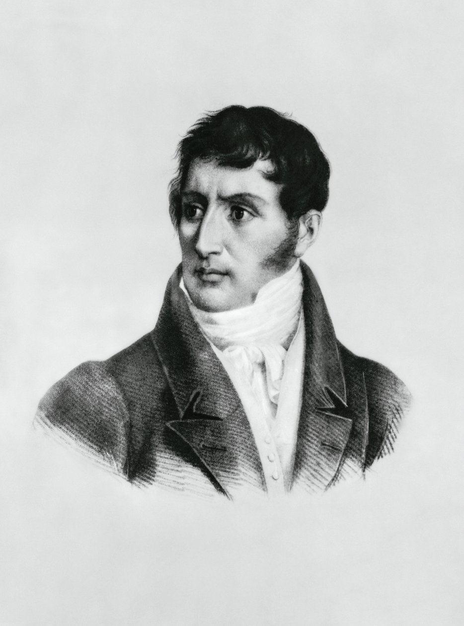 Porträtt av Alessandro Manzoni (1785-1873), italiensk författare, poet och dramatiker, gravyr av Unbekannt Unbekannt