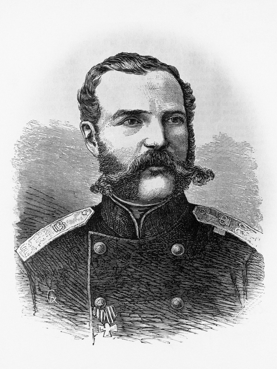 Porträtt av Alexander II Romanov (1818-1881), tsar av Ryssland från 1855, gravyr av Unbekannt Unbekannt