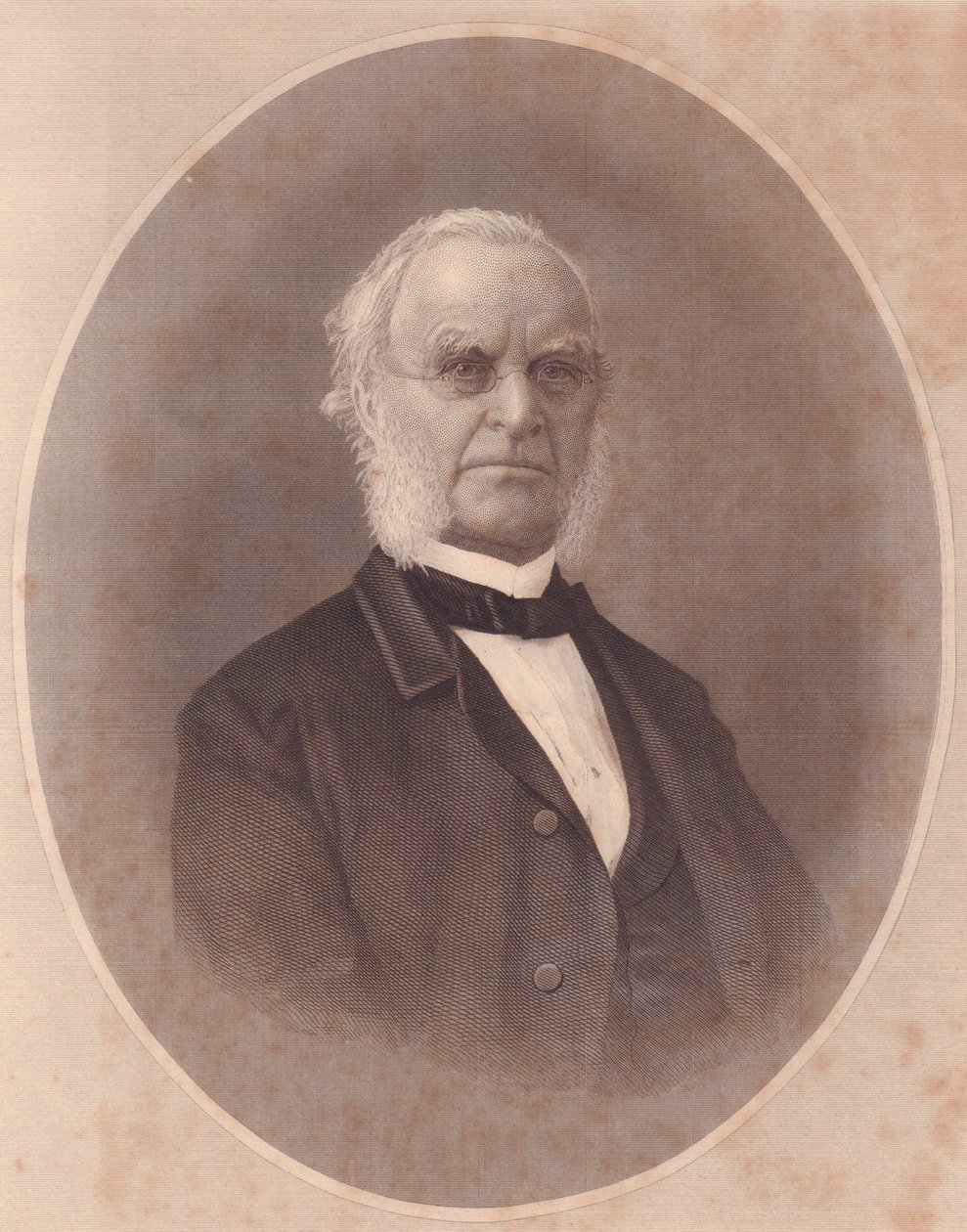 Porträtt av den amerikanske metodistbiskopen Joseph Holdich (1794-1893), gravyr från ladies Repository, USA, cirka 1870 av Unbekannt Unbekannt