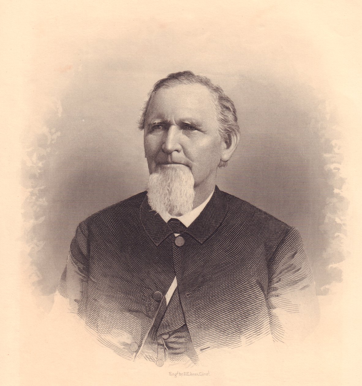 Porträtt av den amerikanske metodistprästen John L Smith, gravyr av FE Jones, cirka 1870 av Unbekannt Unbekannt