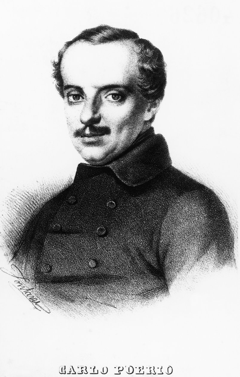 Porträtt av Carlo Poerio (1803-1867), italiensk patriot och politiker, gravyr av Unbekannt Unbekannt