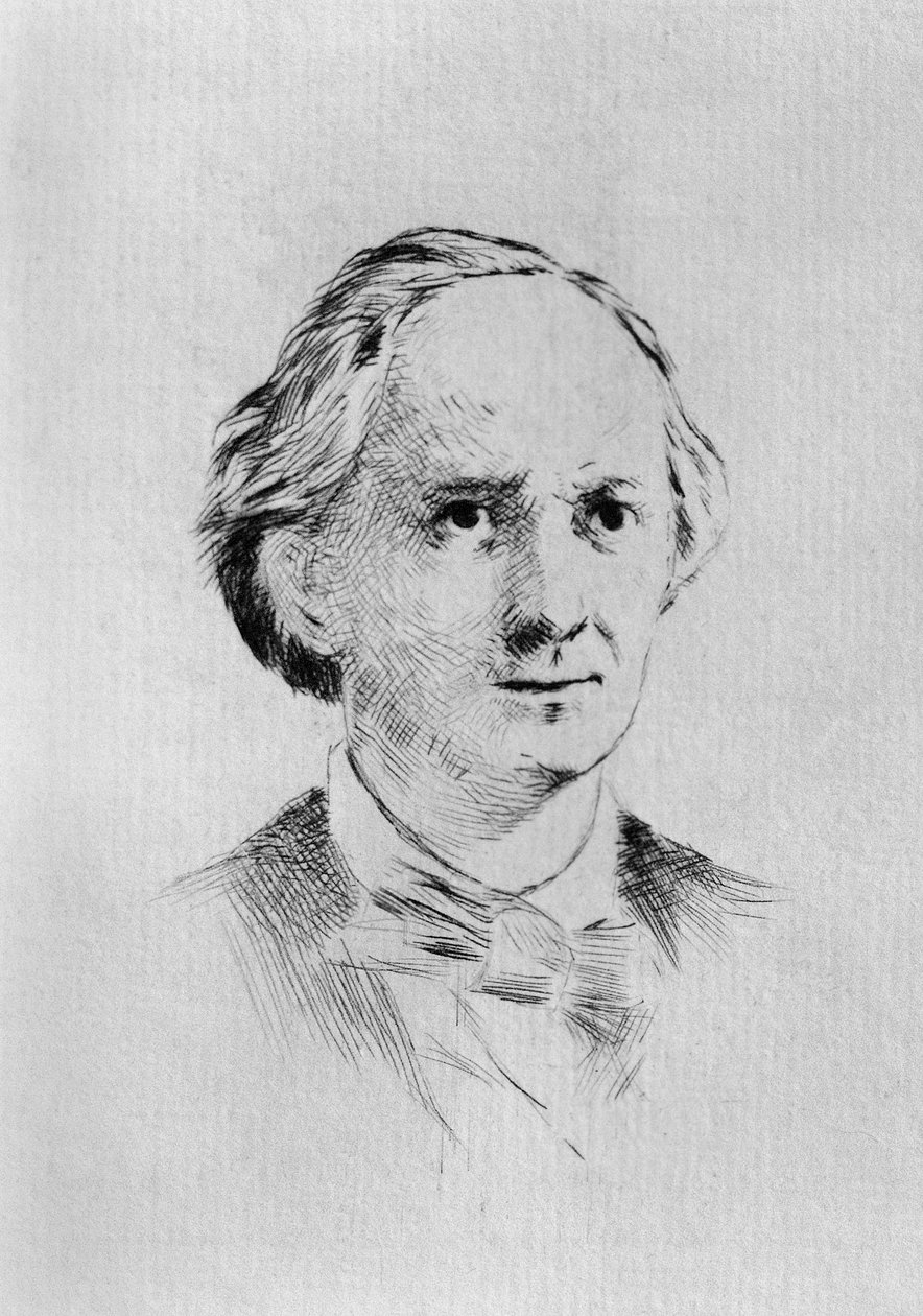 Porträtt av Charles Pierre Baudelaire (1821-1867), fransk poet, essäist, konstkritiker och översättare av Unbekannt Unbekannt