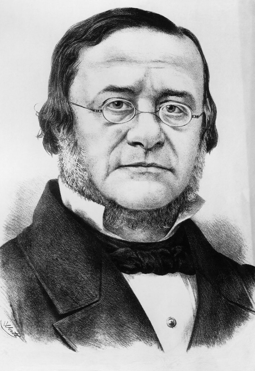 Porträtt av Daniele Manin (1804-1857), italiensk patriot och politiker som var president i republiken San Marco från 1848 till 1849, gravyr efter teckning av Watt av Unbekannt Unbekannt