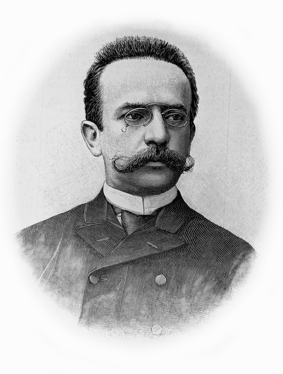 Porträtt av Giacinto Gallina (1852-1897), italiensk dramatiker, teckning efter fotografi av Unbekannt Unbekannt