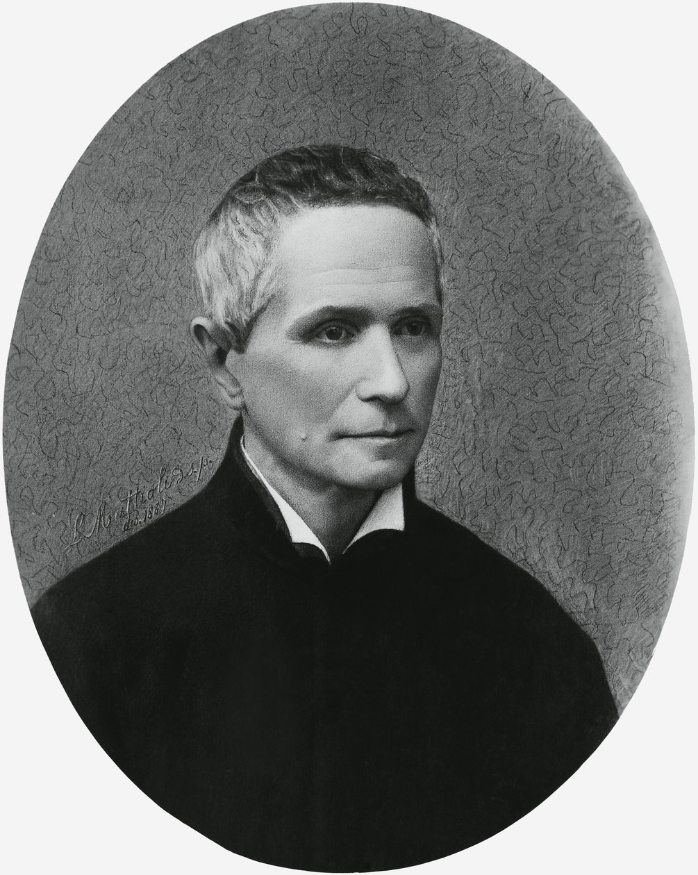 Porträtt av Giulio Isdegerde Cecchi, känd som fader Filippo Cecchi (1822-1887), italiensk fysiker, meteorolog och uppfinnare, gravyr av Unbekannt Unbekannt