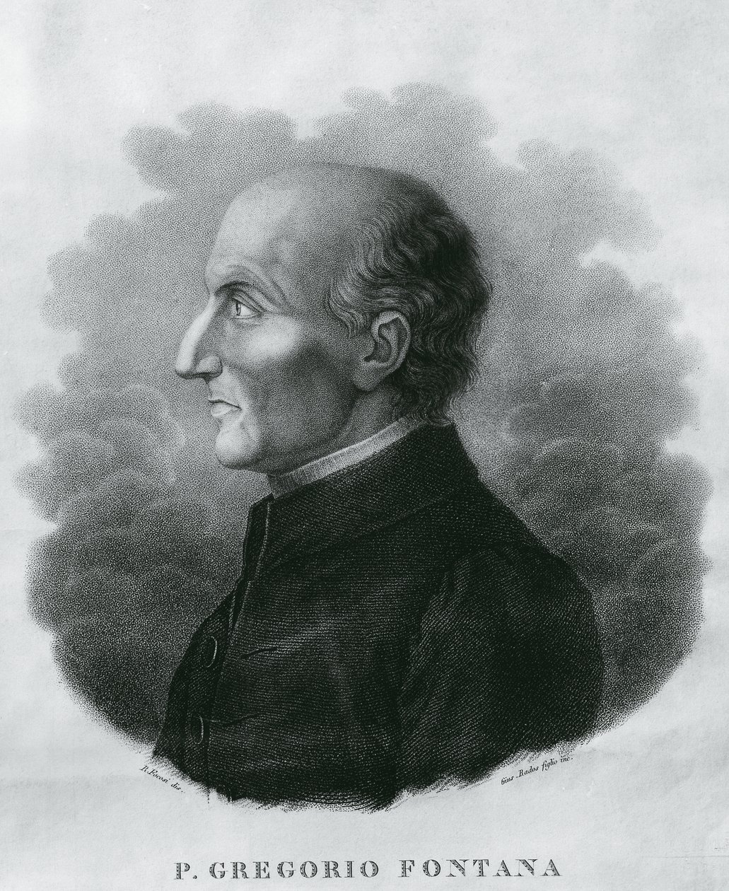 Porträtt av Gregorio Fontana (1735-1803), italiensk matematiker, gravyr av Unbekannt Unbekannt