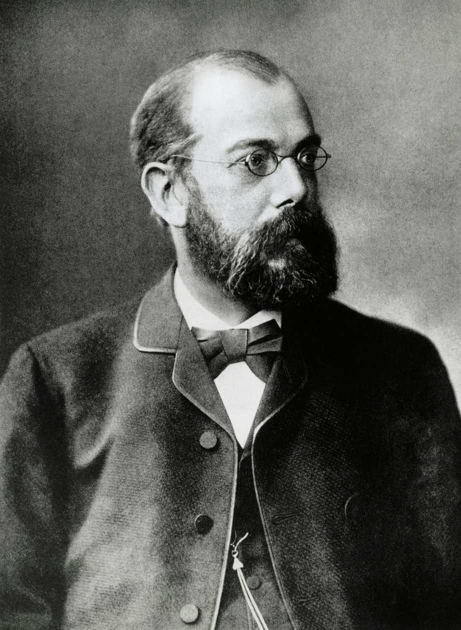 Porträtt av Heinrich Hermann Robert Koch (1843-1910), tysk läkare och bakteriolog, Nobelpriset i medicin 1905, fotografi av Unbekannt Unbekannt