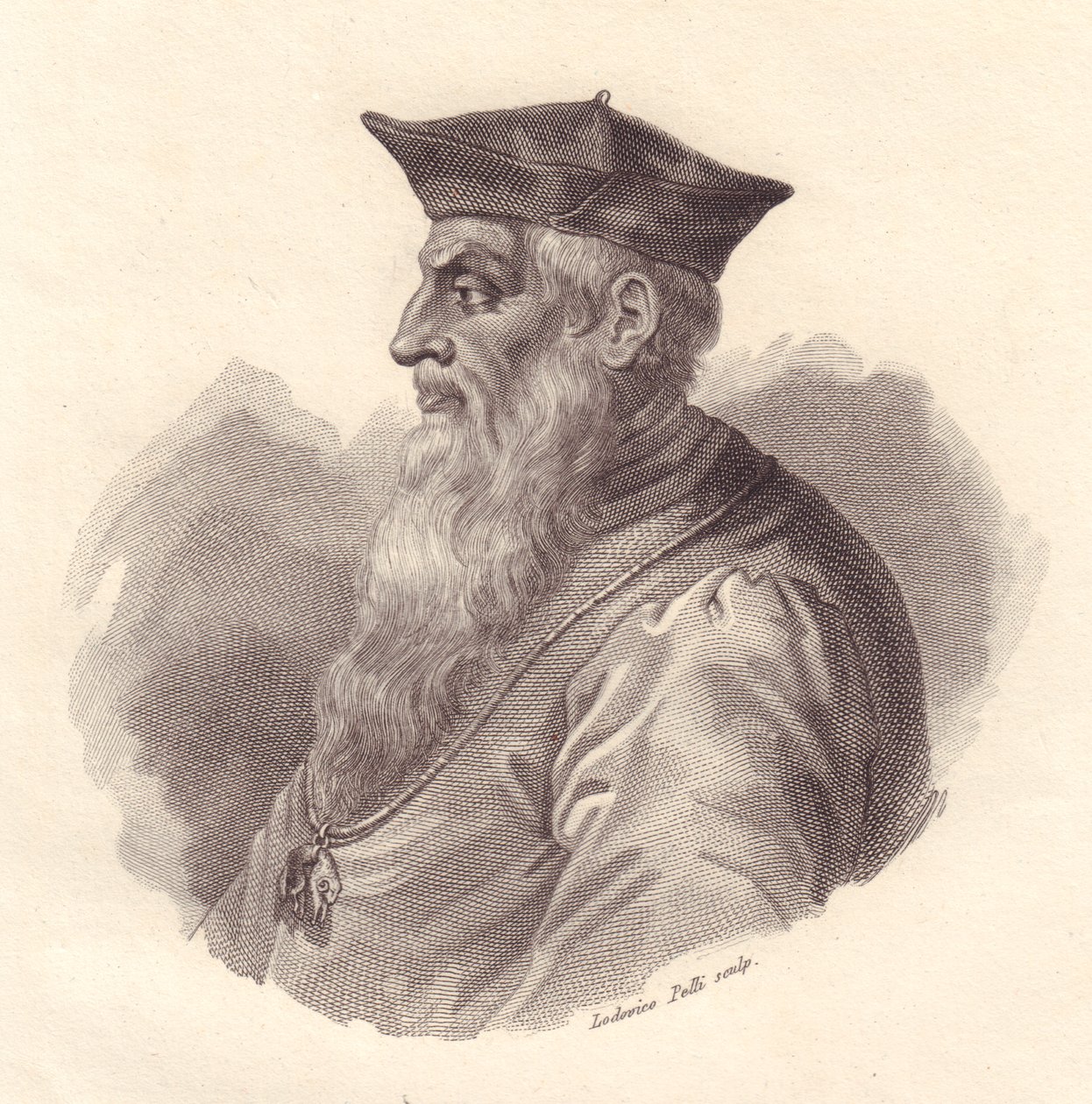 Porträtt av den italienske amiralen Andrea Doria (1466-1560), kopparstick av Ludovico Pelli av Unbekannt Unbekannt