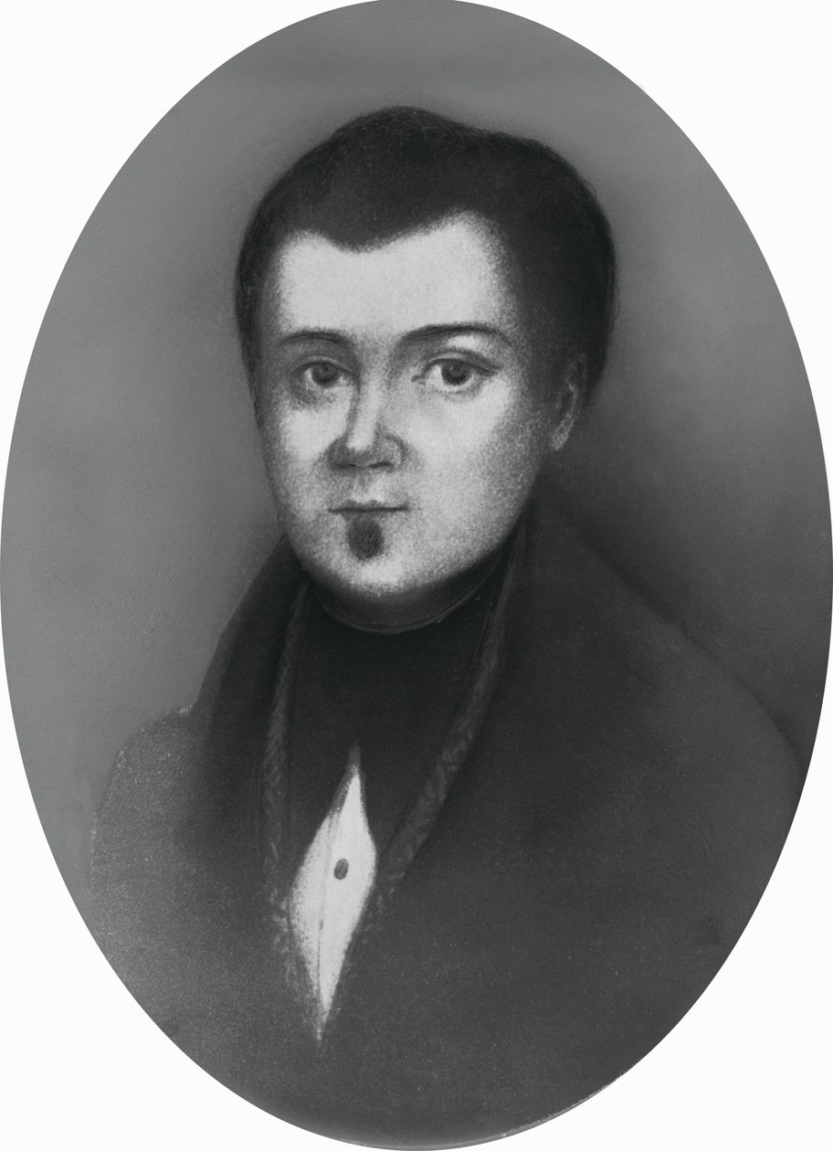 Porträtt av Jacopo Ruffini (1805-1833), italiensk läkare och patriot, gravyr av Unbekannt Unbekannt