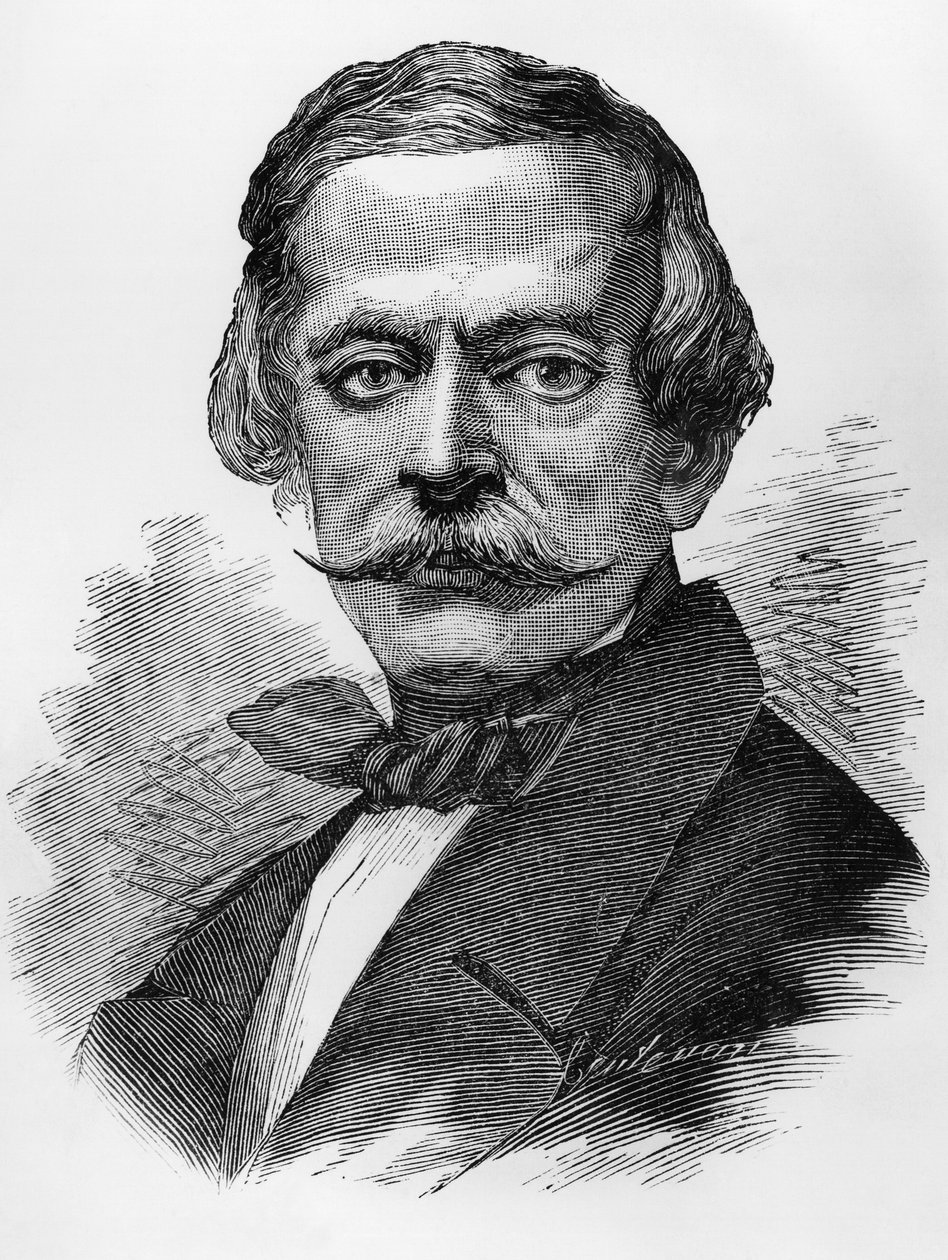 Porträtt av Massimo Taparelli, markis av Azeglio (1798-1866), italiensk patriot, politiker, författare och målare som var Sardiniens premiärminister från 1849 till 1852, gravyr av Unbekannt Unbekannt