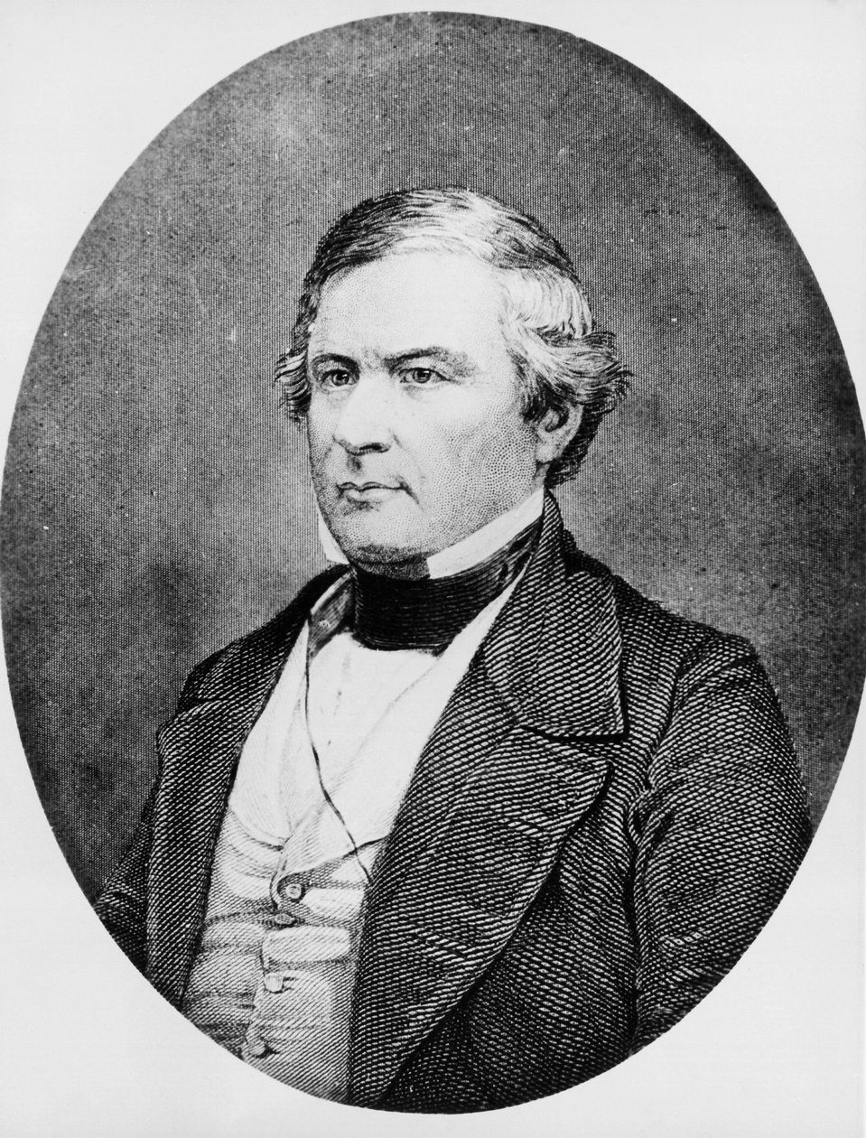 Porträtt av Millard Fillmore (1800-1874), amerikansk advokat och politiker som tjänstgjorde som USA:s 13:e president från 1850 till 1853, gravyr efter daguerreotypi av Mathew Brady (1822-1896) av Unbekannt Unbekannt