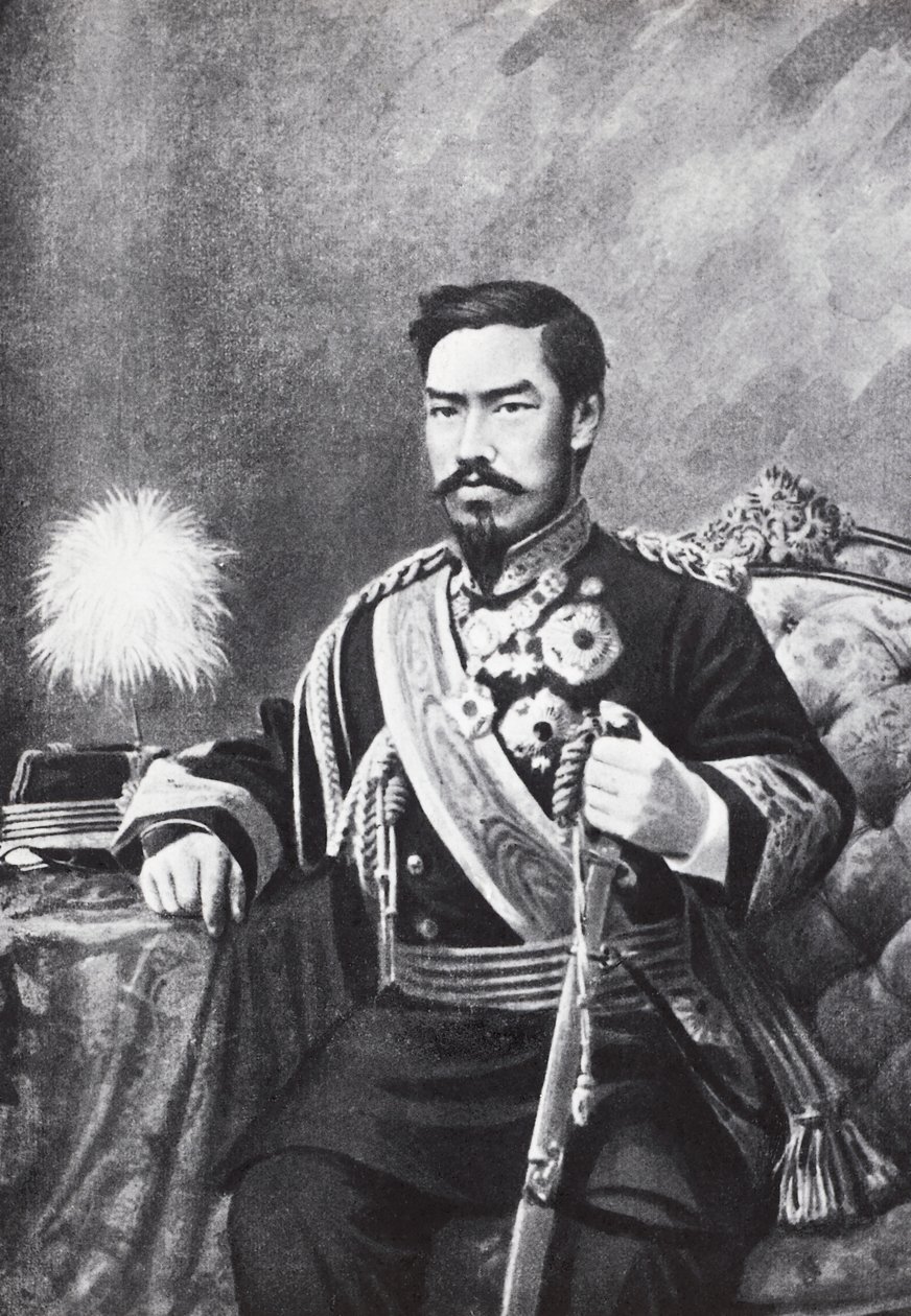 Porträtt av den japanska kejsaren Meiji (Mutsuhito av Unbekannt Unbekannt
