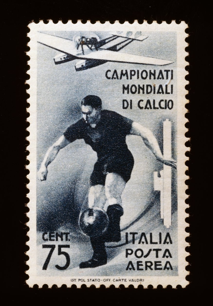 Frimärke för 1934 FIFA World Cup, 75-cents flygpoststämpel, Italien, 1900-talet av Unbekannt Unbekannt