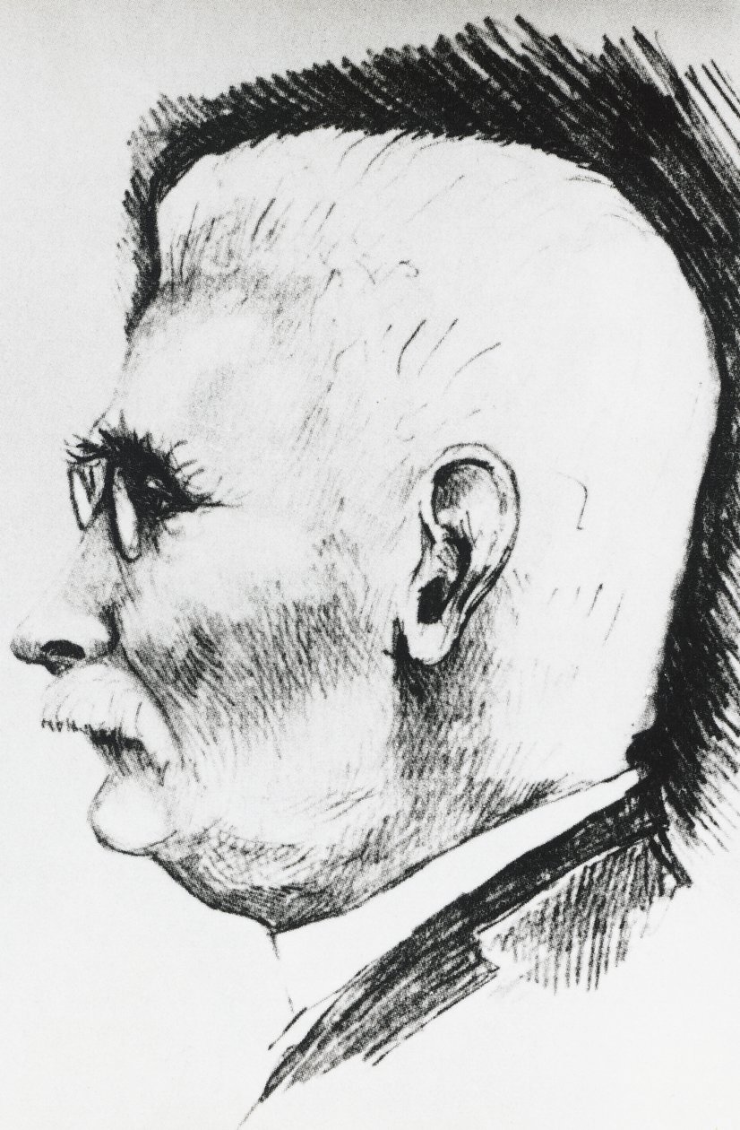 Profilporträtt av Henri Louis Le Chatelier (1850-1936), fransk kemist och metallurg, gravyr av Unbekannt Unbekannt