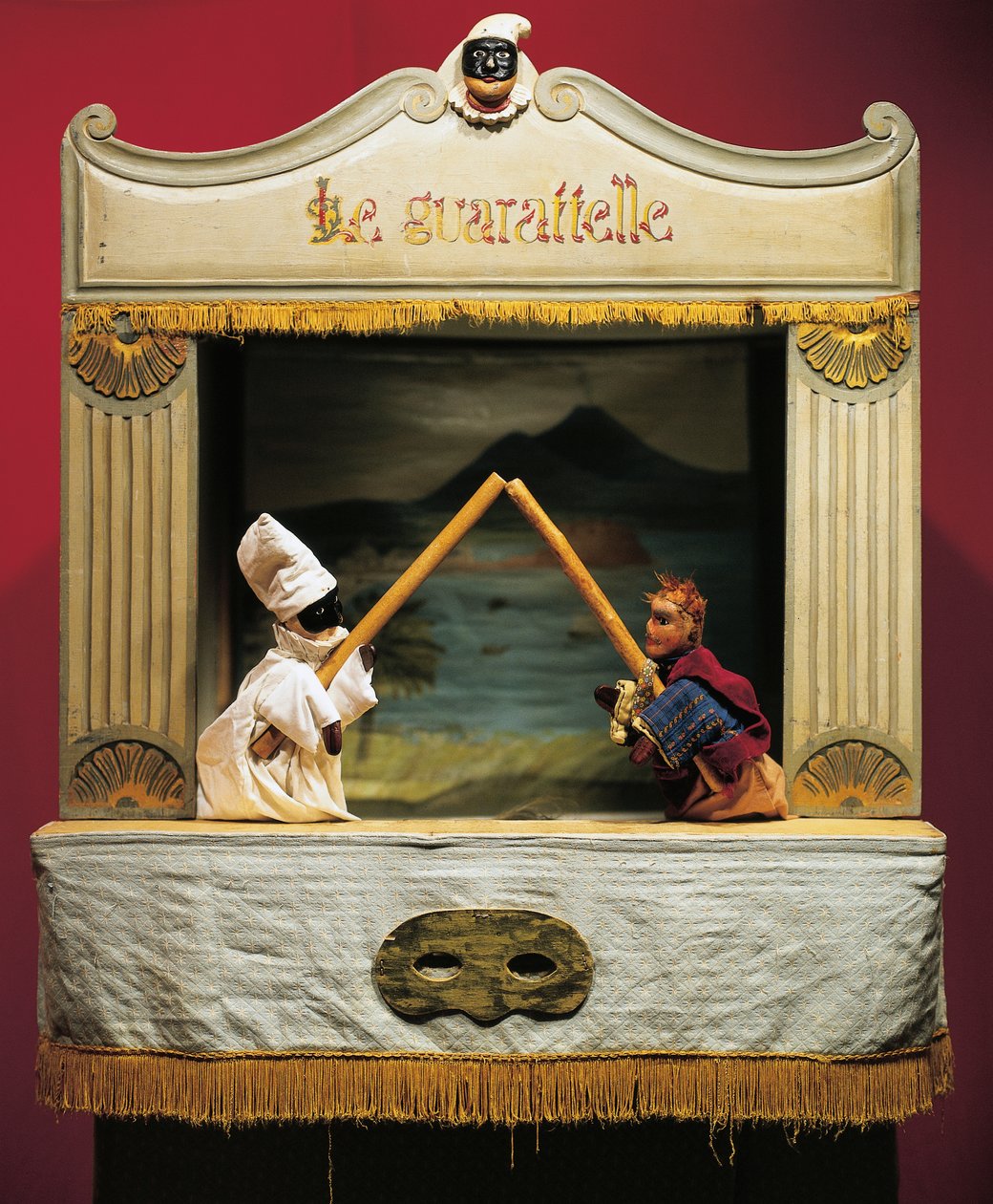 Punch (Pulcinella) och Pasquale Terremoto, dockor från Maria Imperatrice Guarattelle-teatern, Neapel, Italien (foto) av Unbekannt Unbekannt
