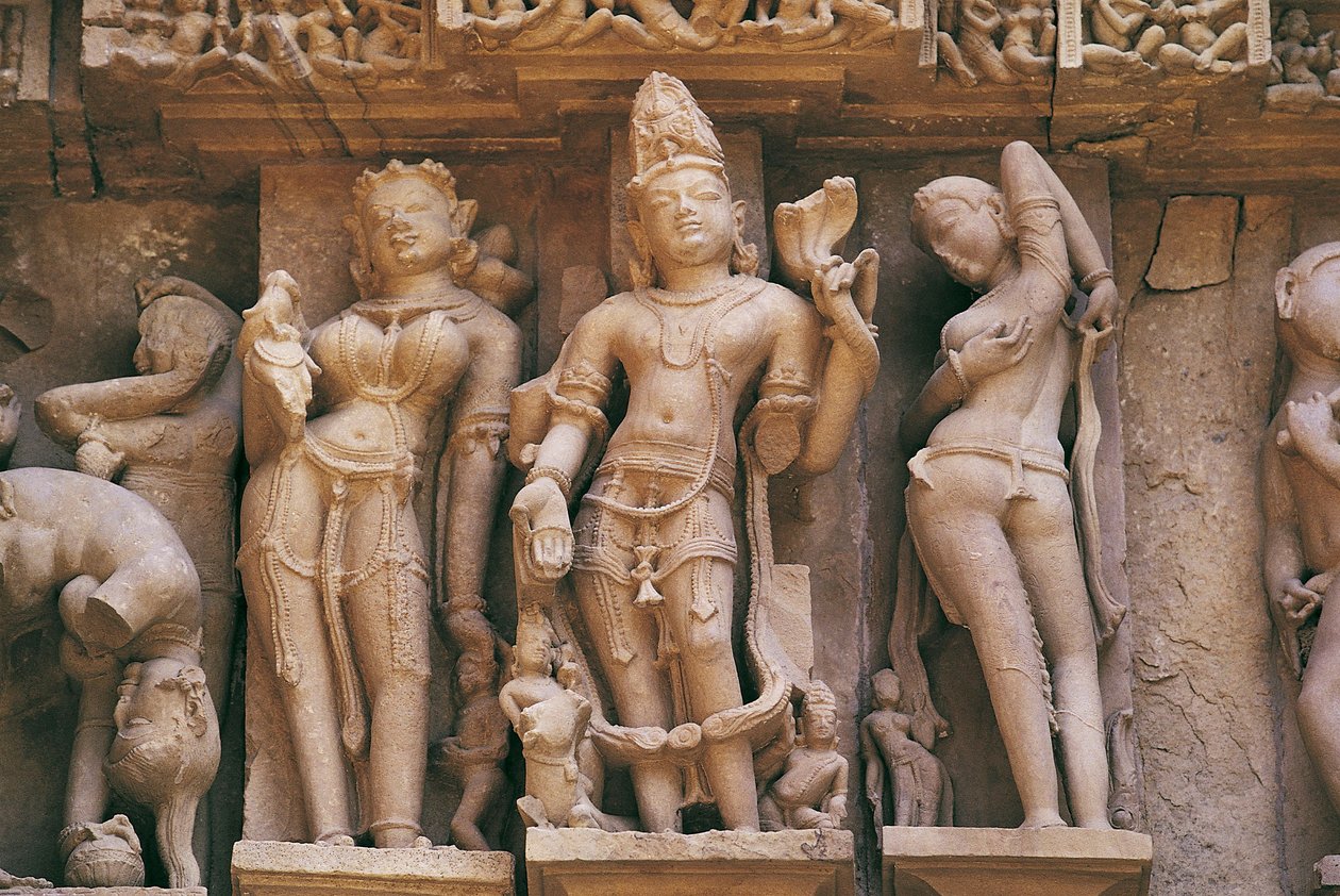 Skulpturer, Lakshmana-templet, Khajuraho-gruppen av monument (UNESCOs världsarvslista av Unbekannt Unbekannt