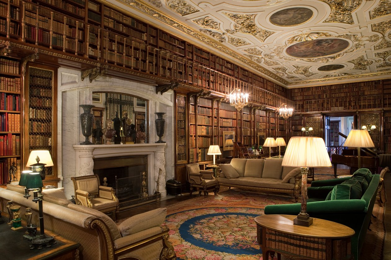 The Library, Chatsworth House, Derbyshire (foto) av Unbekannt Unbekannt