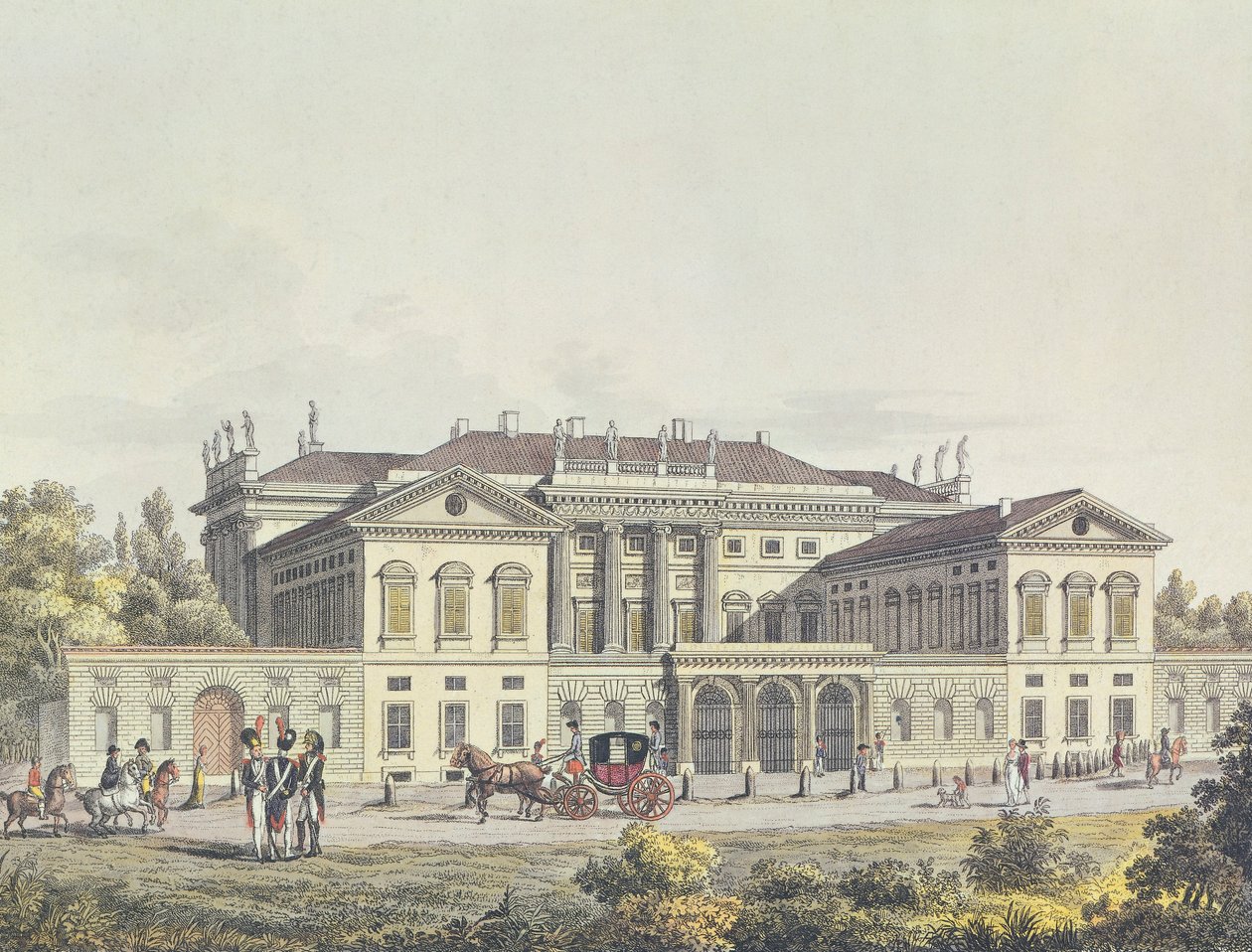 Utsikt över Villa Reale i de offentliga trädgårdarna, Milano, Italien av Unbekannt Unbekannt