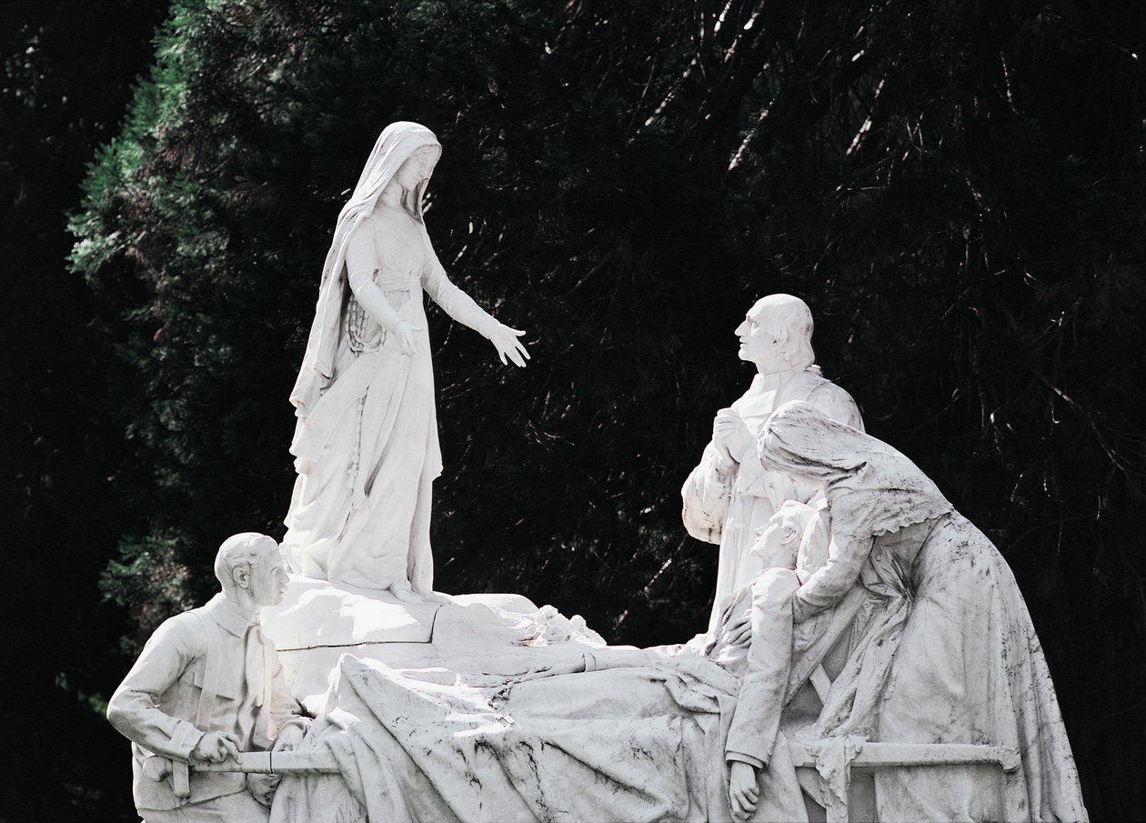 Virgin healing sjuk person, Skulpturgrupp Salus Infirmorum (Health of Sick) av Unbekannt Unbekannt