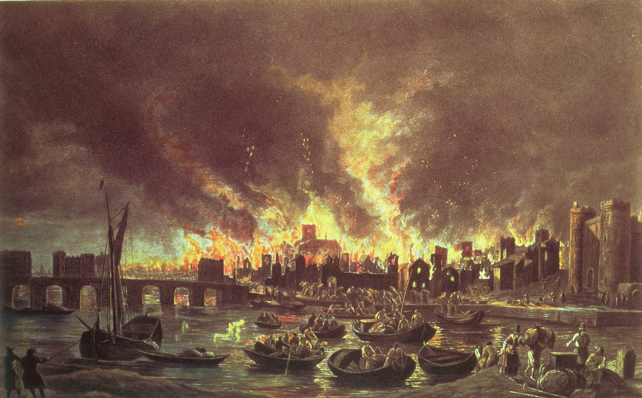 The Great Fire of London, 1666 (tryck) (se även 53641) av Lieve Verschuier