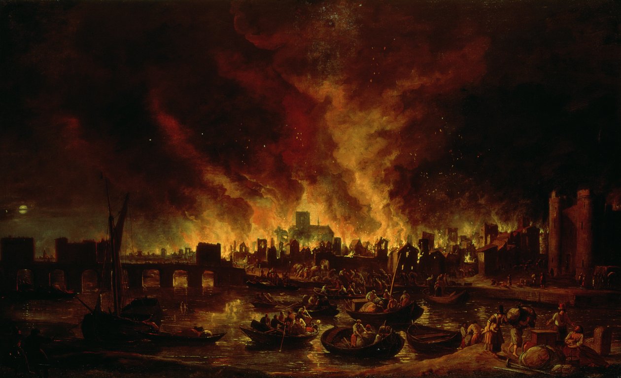 Den stora branden i London 1666 av Lieve Verschuier
