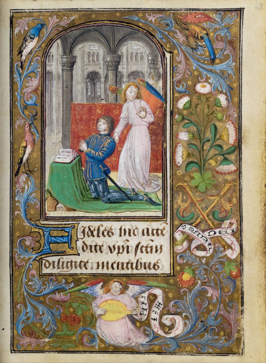 Charles the Bold Presented by an Angel av Lieven van Lathem