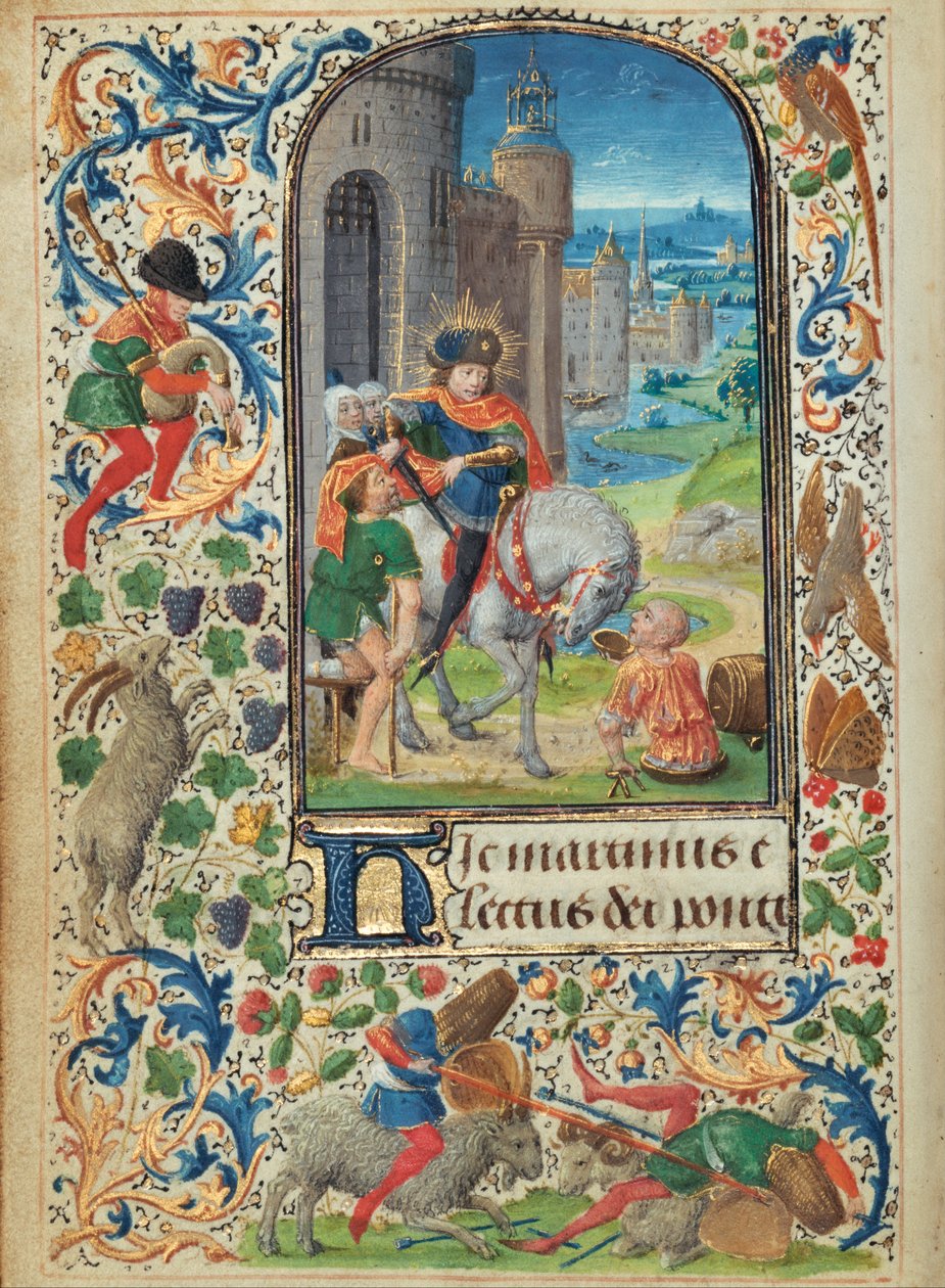 Saint Martin Dividing his Cloak av Lieven van Lathem