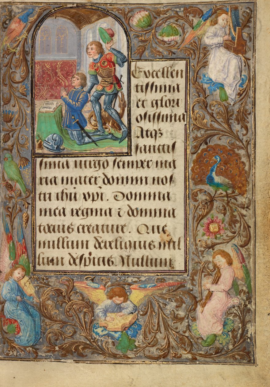 Charles the Bold Presenteras av Saint George av Lieven van Lathem