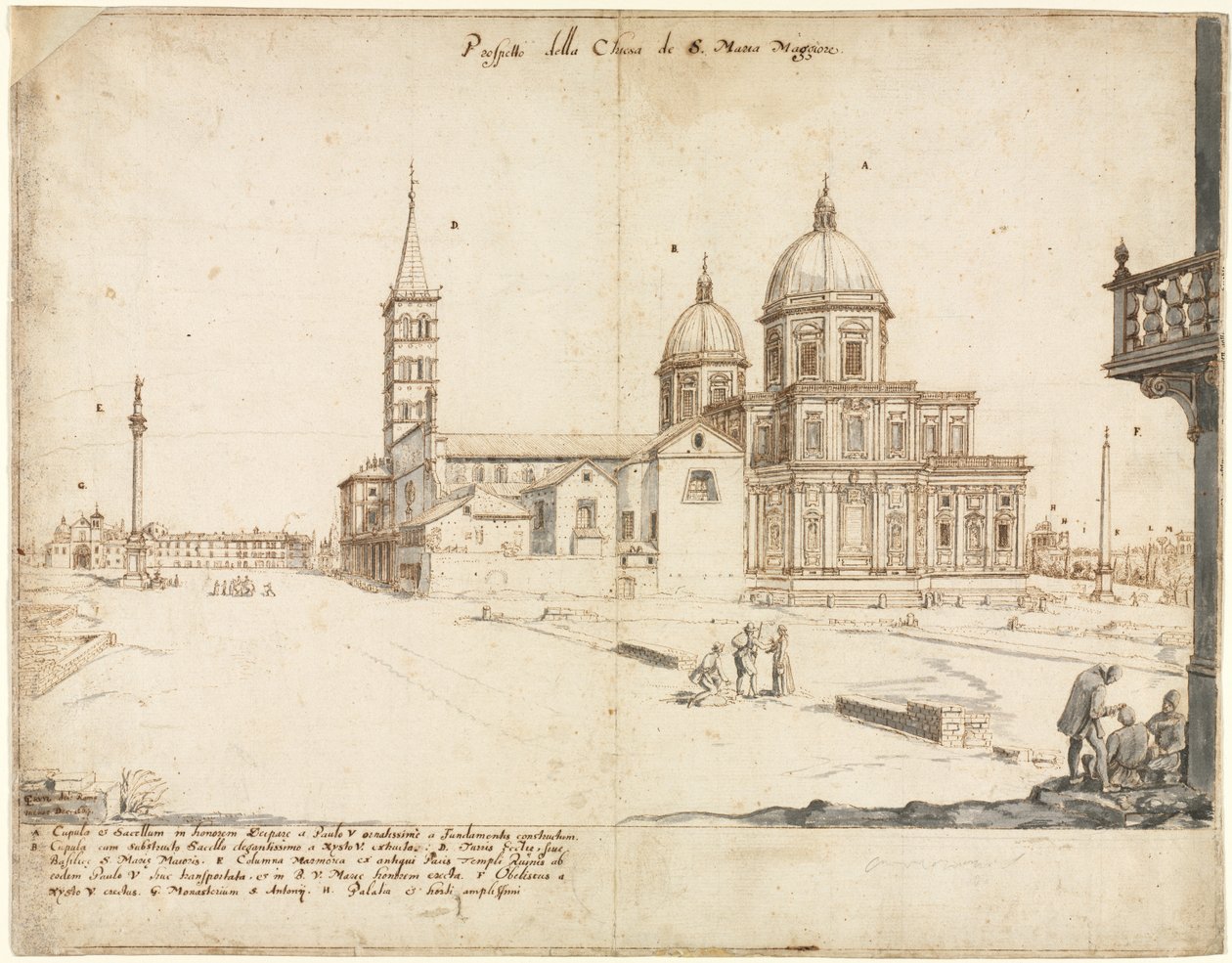 Arton utsikter över Rom: Basilikan Santa Maria Maggiore av Lievin Cruyl
