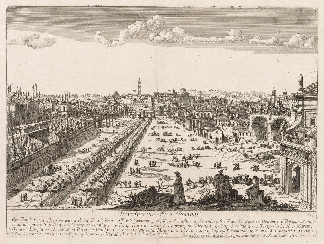 Forum Romanum från Prospekt, 1666 av Lievin Cruyl