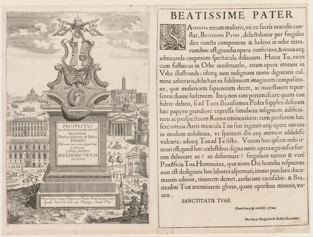 Frontispice från "View of the Insignia of the City of Rome" av Lievin Cruyl