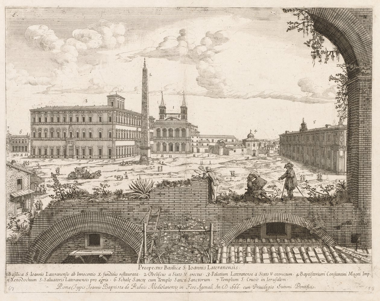S. Giovanni in Laterano från Prospectus of the Locurum of the City of Rome, 1666. av Lievin Cruyl