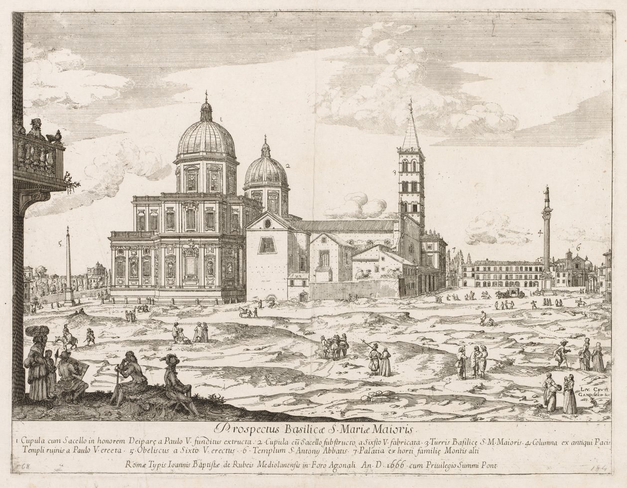 Santa Maria Maggiore från "Utsikt över landmärkena i staden Rom" av Lievin Cruyl