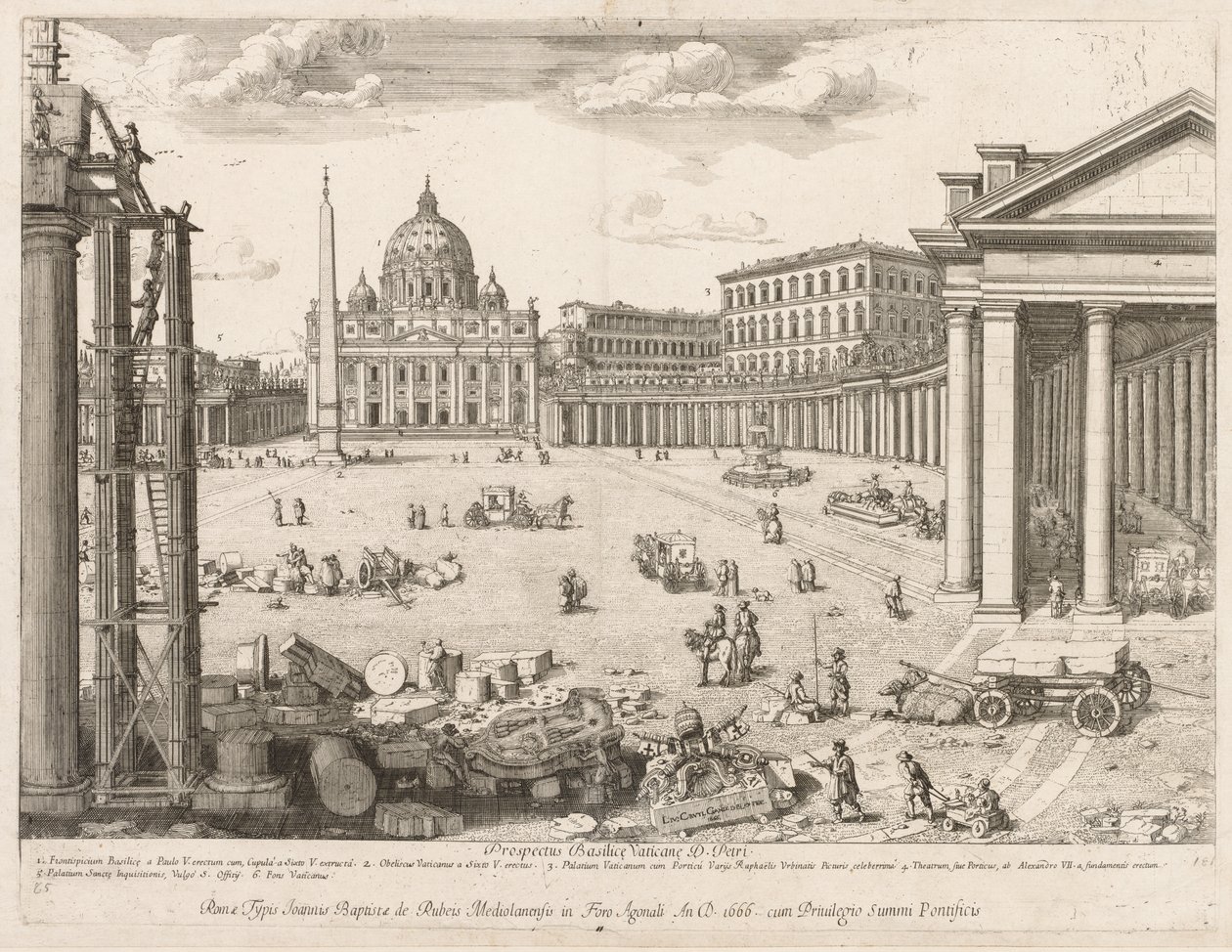 St. Peterskyrkan från "View of the Landmarks of the City of Rome" av Lievin Cruyl