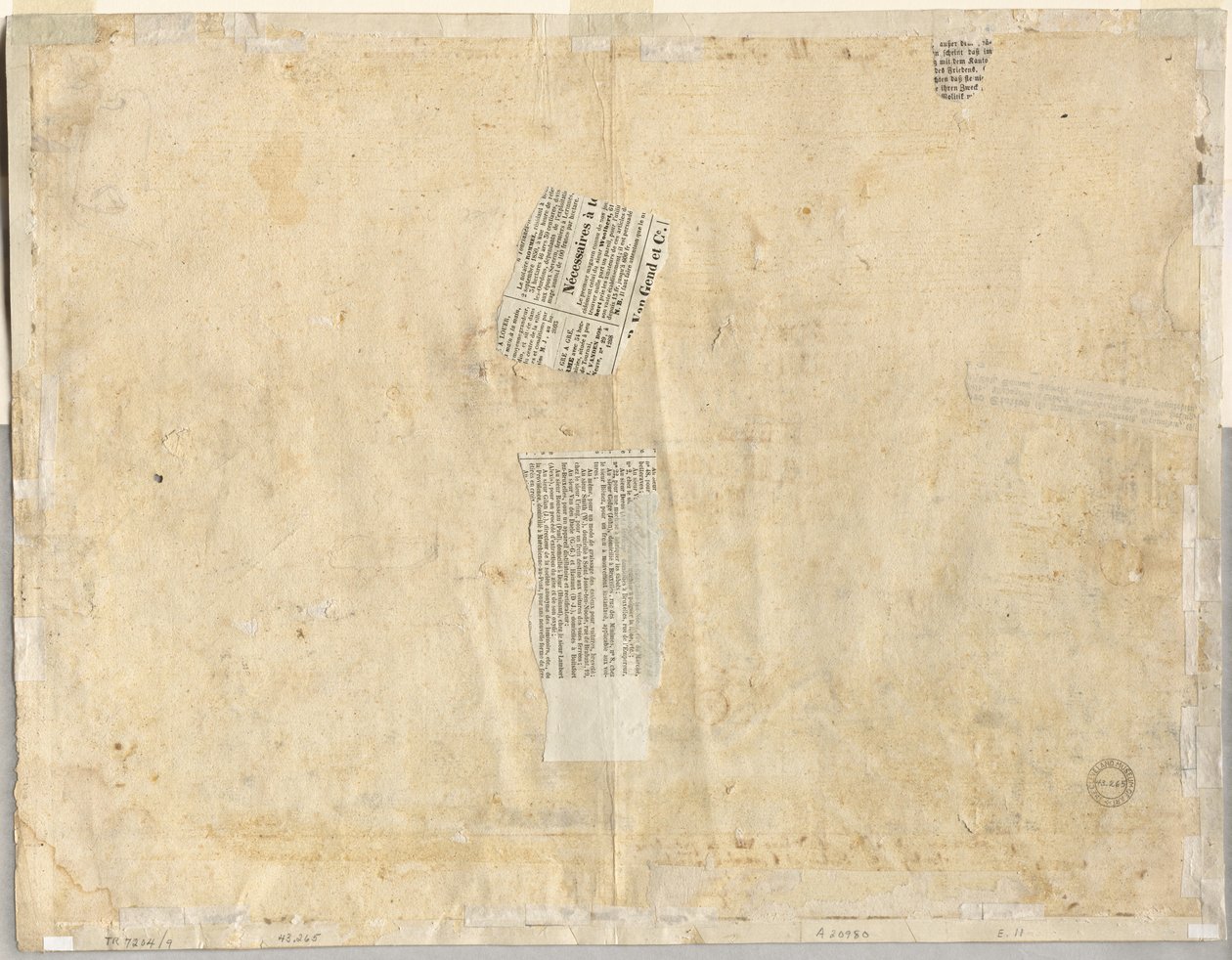 Spårning av en fontän från Recto och Sketches of Two Faces verso, 1665. av Lievin Cruyl