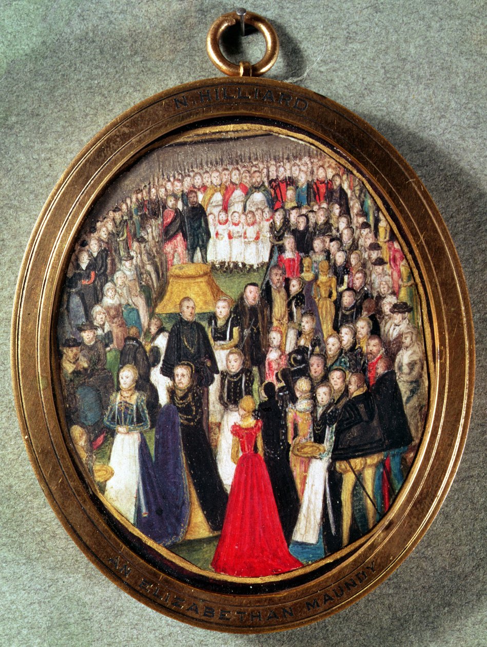 An Elizabethan Maundy Ceremony, c.1560 (wc on vellum) av Lievine Teerlink