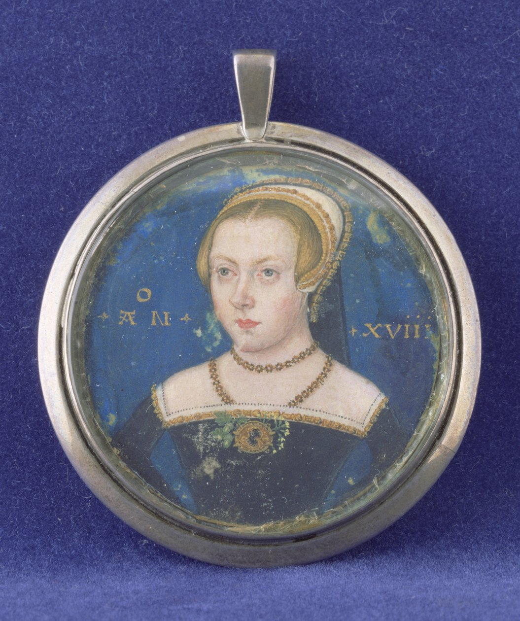 Portrait of a Lady, eventuellt Lady Jane Grey, ca 1545-47 (kroppsfärg på kortet) av Lievine Teerlink