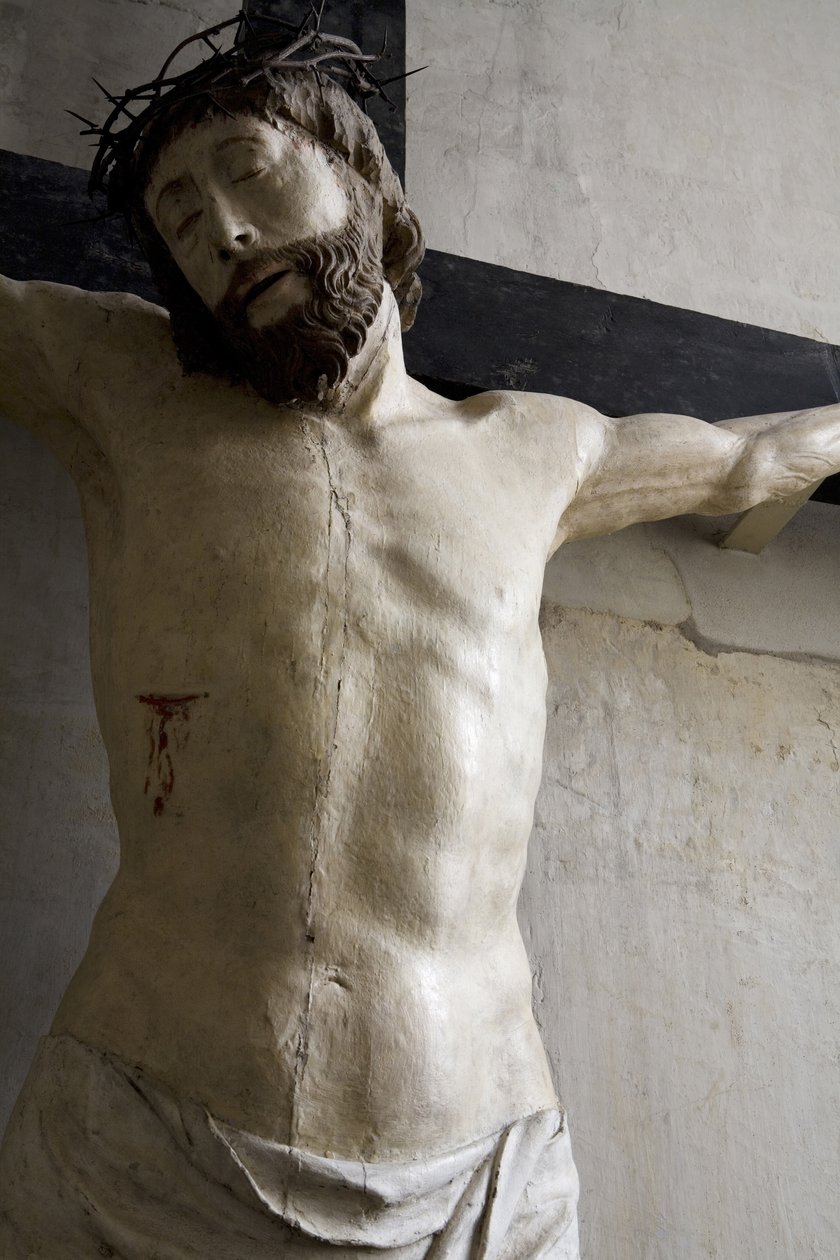 Kristus på korset, detalj (målat trä) av Ligier Richier