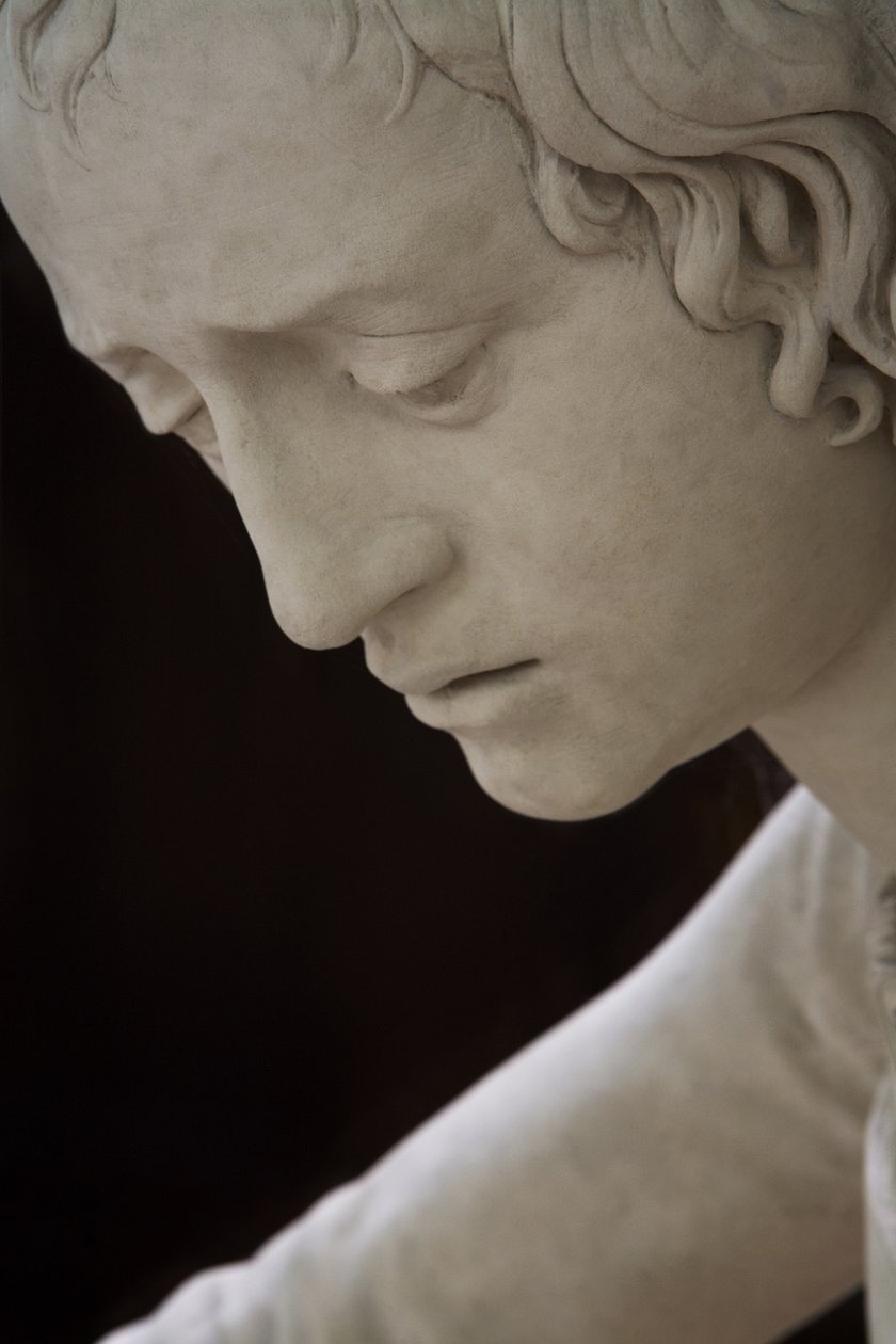 Gravläggningen och jungfruns svimning, detalj: St Johns huvud av Ligier Richier