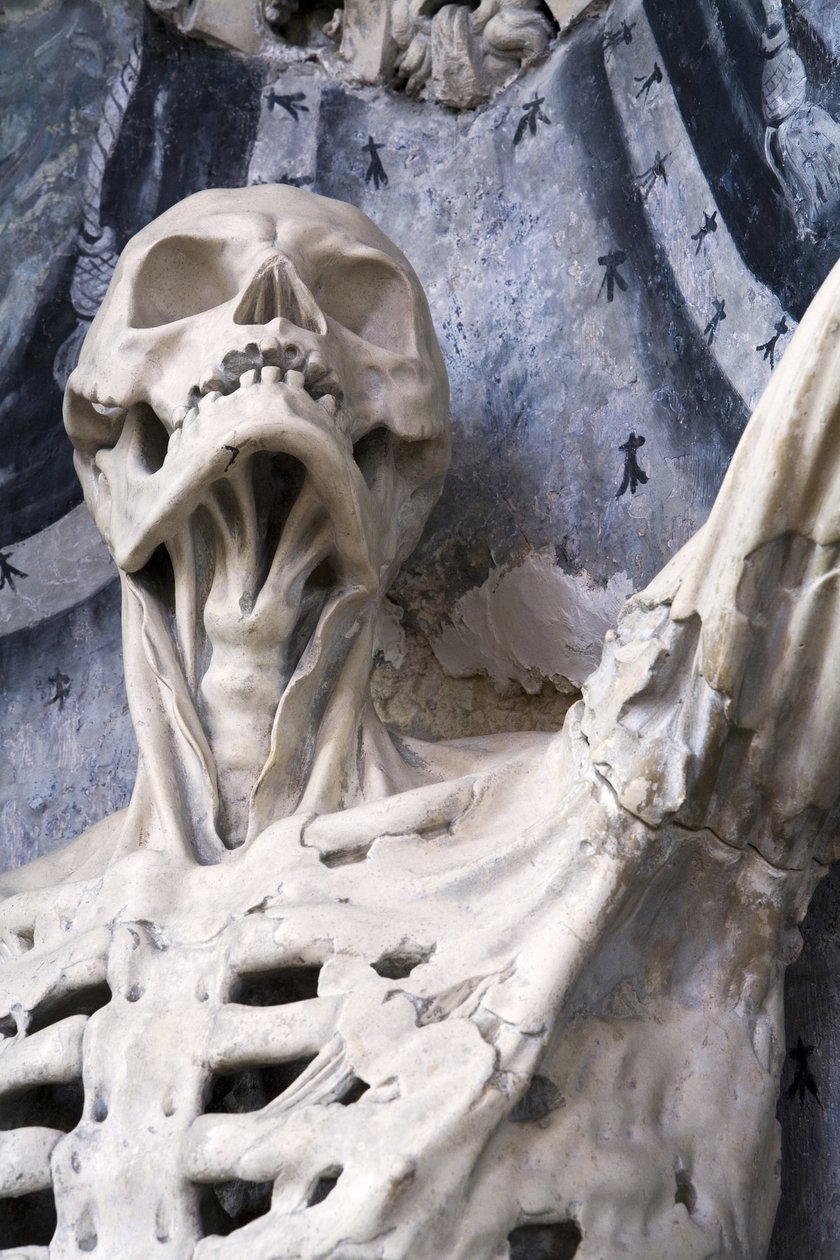 Flayed, eller skelettet, detalj av Ligier Richier
