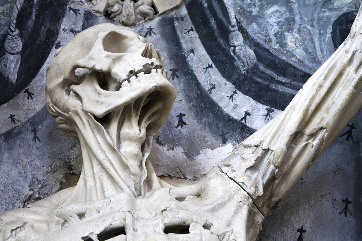 Flayed, eller skelettet, detalj av Ligier Richier